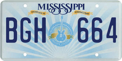 MS license plate BGH664