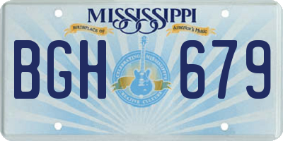 MS license plate BGH679