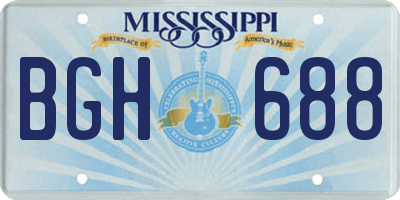 MS license plate BGH688