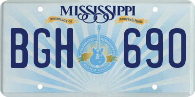 MS license plate BGH690
