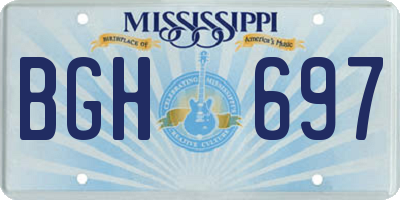 MS license plate BGH697