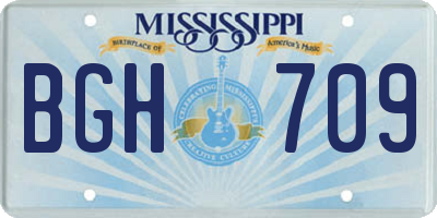 MS license plate BGH709