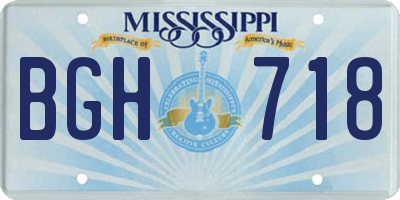 MS license plate BGH718