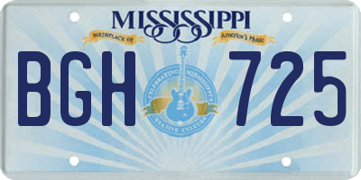 MS license plate BGH725