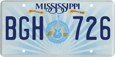 MS license plate BGH726