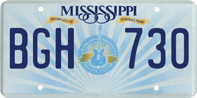MS license plate BGH730