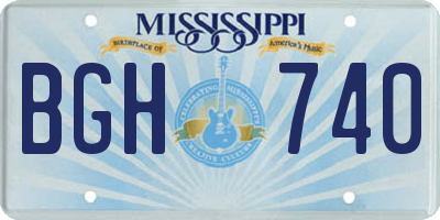 MS license plate BGH740