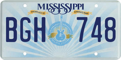 MS license plate BGH748