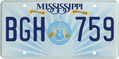 MS license plate BGH759