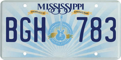 MS license plate BGH783