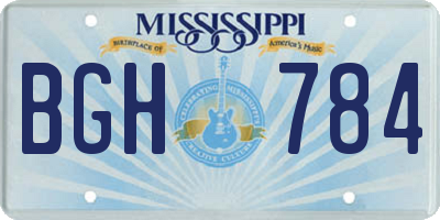 MS license plate BGH784