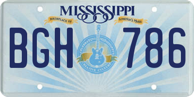 MS license plate BGH786