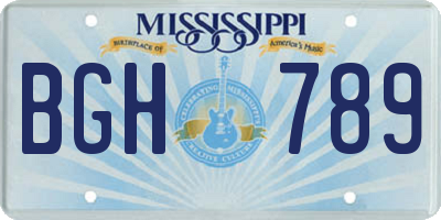 MS license plate BGH789