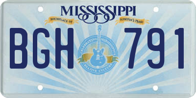 MS license plate BGH791