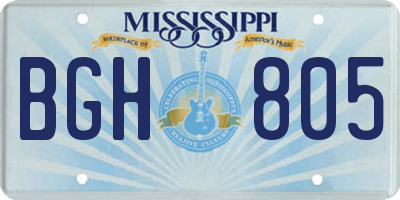 MS license plate BGH805