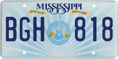 MS license plate BGH818