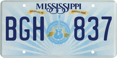 MS license plate BGH837