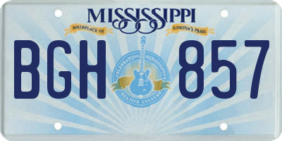 MS license plate BGH857