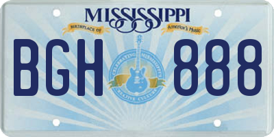 MS license plate BGH888