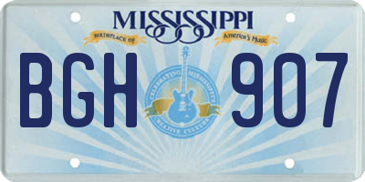 MS license plate BGH907