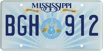 MS license plate BGH912