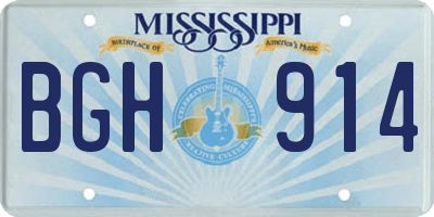 MS license plate BGH914