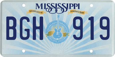MS license plate BGH919