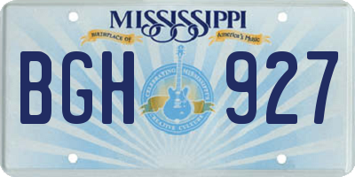 MS license plate BGH927