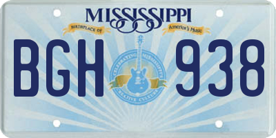 MS license plate BGH938