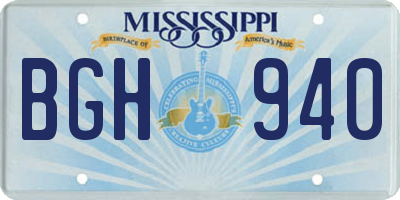 MS license plate BGH940