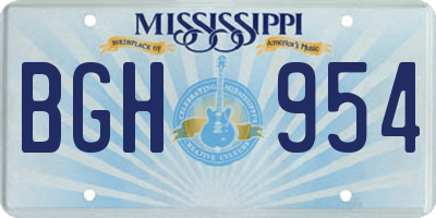 MS license plate BGH954