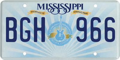 MS license plate BGH966