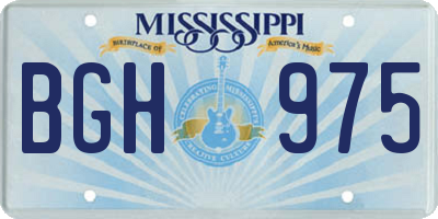 MS license plate BGH975
