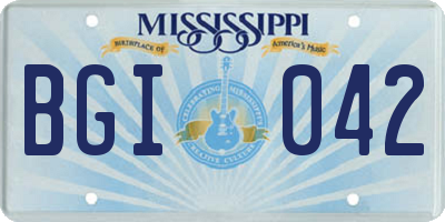 MS license plate BGI042