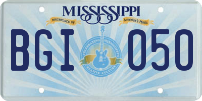 MS license plate BGI050