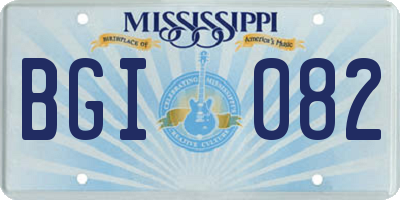 MS license plate BGI082