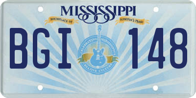 MS license plate BGI148