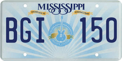 MS license plate BGI150