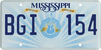 MS license plate BGI154