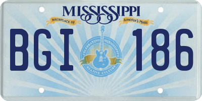 MS license plate BGI186