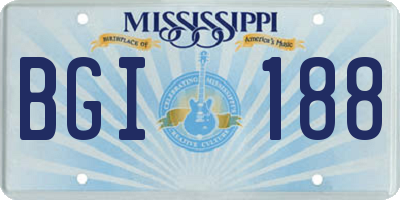 MS license plate BGI188