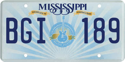 MS license plate BGI189