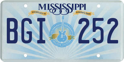 MS license plate BGI252