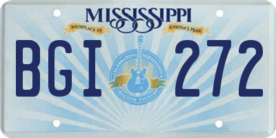 MS license plate BGI272