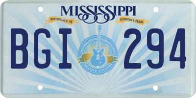 MS license plate BGI294