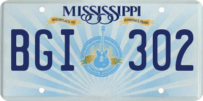 MS license plate BGI302