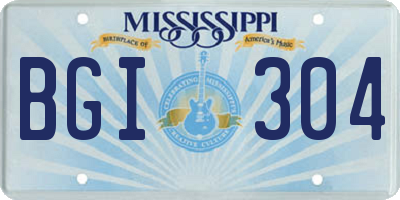 MS license plate BGI304