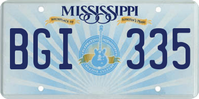 MS license plate BGI335
