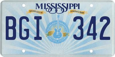 MS license plate BGI342