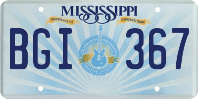 MS license plate BGI367